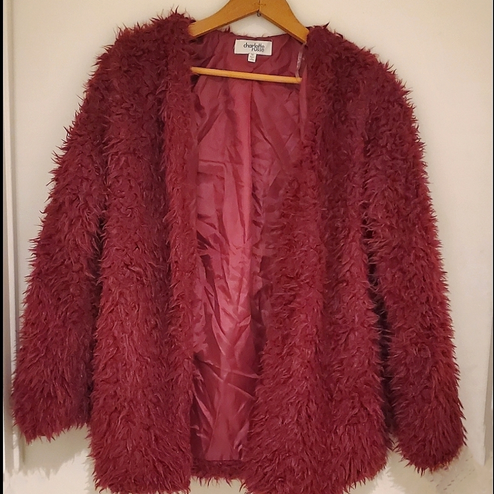 Charlotte Russe Pink faux Coat Jacket